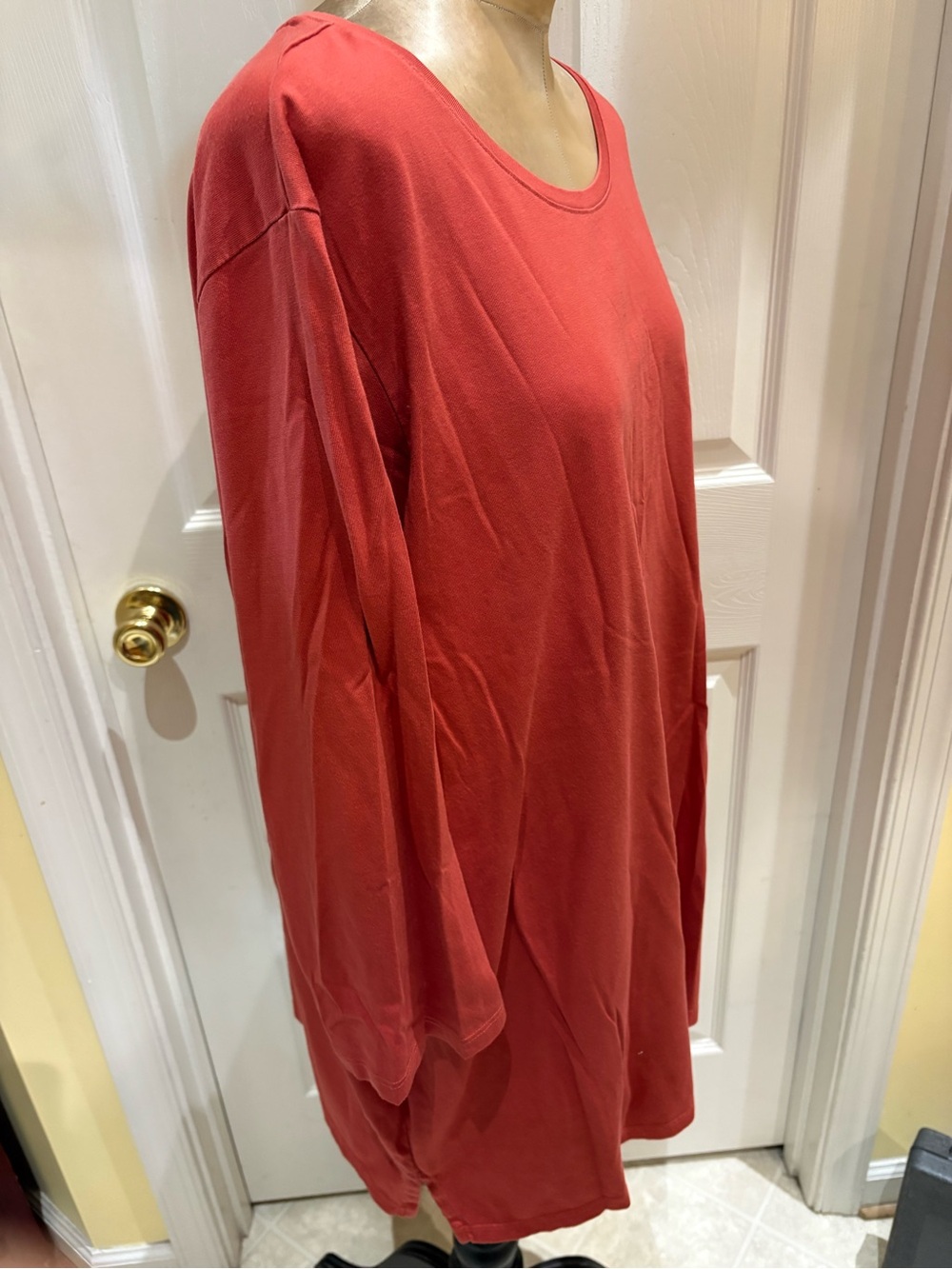 Lands' End Scoop Neck Long Sleeve Top in Rust - Picture 2 of 9